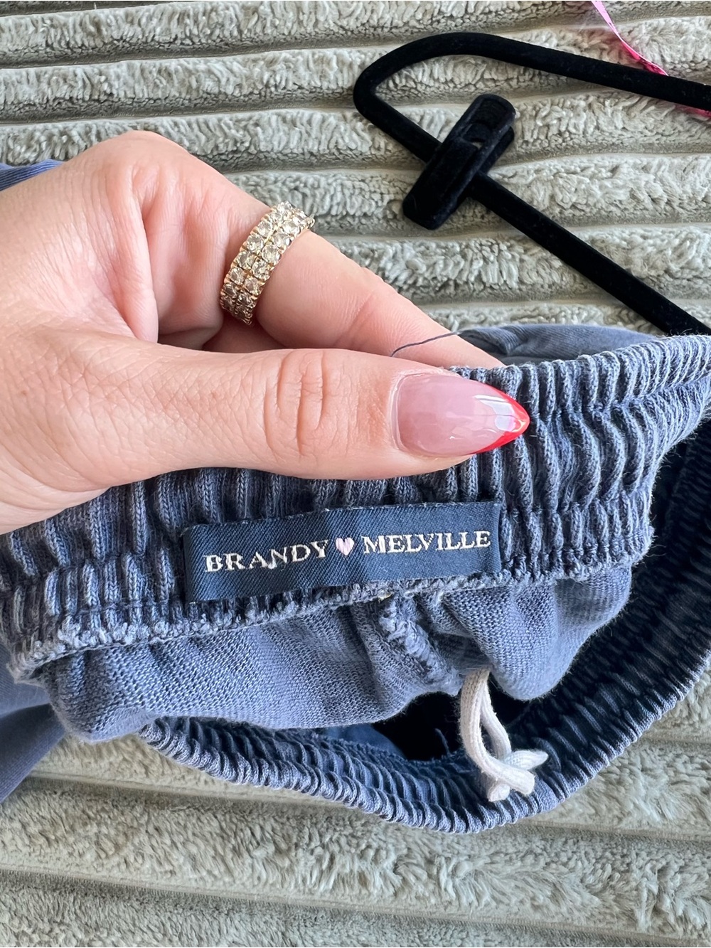 Brandy Melville Cotton Pull On Straight Leg Pants Blue Size Small - Picture 6 of 6